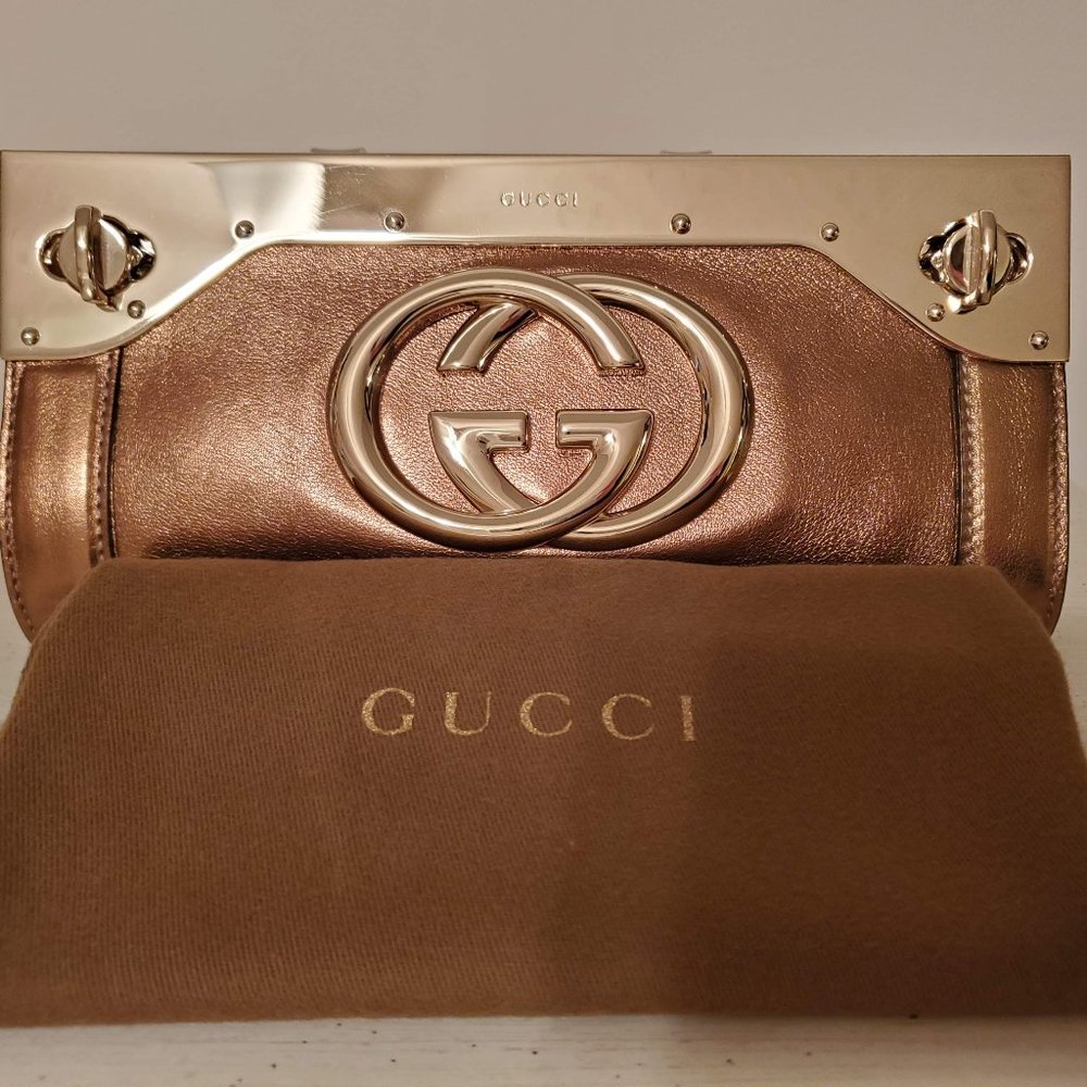 Gucci Starlight Limited Edition Gold Leather Clutch